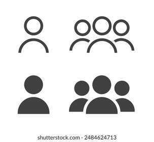 Group of people or group of users. Group icon, people icon set in trendy flat style