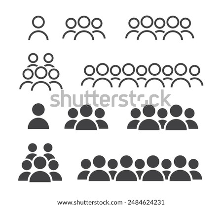 Group of people or group of users. Group icon, people icon set in trendy flat style