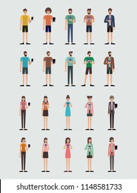 group of people using smartphone