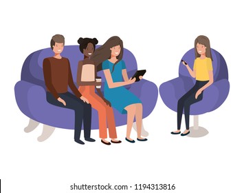 group of people using smartphone