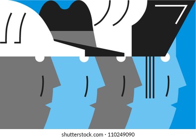 Group of people in various occupations: construction, business, food service, education