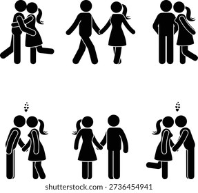 A group of people in various romantic relationships