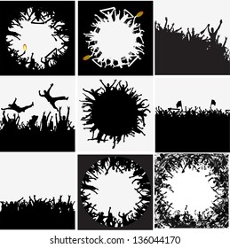 Group of people vector backgrounds