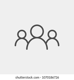 Group of people vector icon. Group flat vector icon