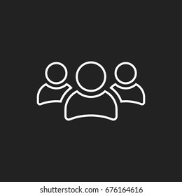 Group of people vector icon in line style. Persons icon illustration.