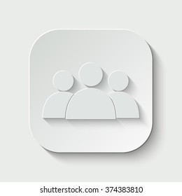 group of people vector icon - paper illustration