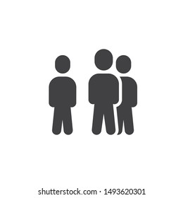 Group of people vector icon. Team filled flat sign for mobile concept and web design. People crowd glyph icon. Symbol, logo illustration. Vector graphics