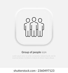Group of people vector icon. Teamwork business team symbol black isolated. Vector EPS 10
