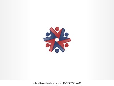group of people vector logo illustration