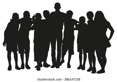 Group of People Vector Silhouette