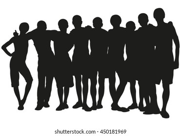 Group of People Vector Silhouette