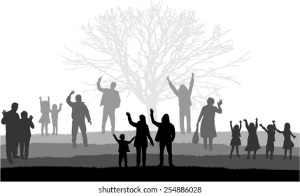 Group of people . vector work.