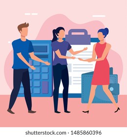 group of people with wallet and calculator