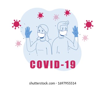 Group of people Wearing a Protective Mask to Protect Covid-19 or Corona Virus