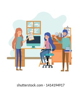 group of people in the work office
