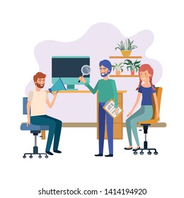 group of people in the work office