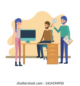 group of people in the work office