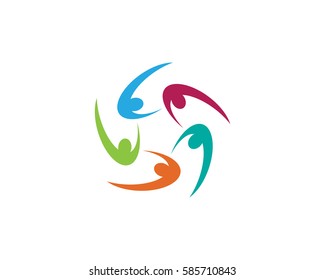 a group of people working logo