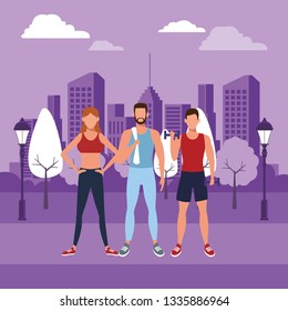 group of people working out
