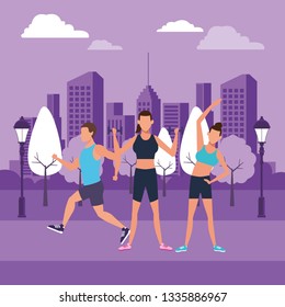 group of people working out