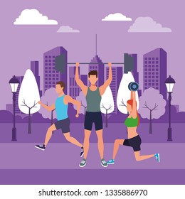 group of people working out