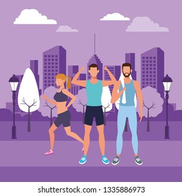 group of people working out