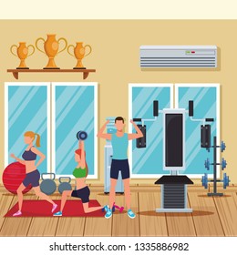 group of people working out