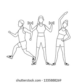 group of people working out