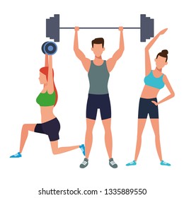 group of people working out