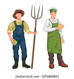 Grupo de personas que trabajan en profesiones con antecedentes blancos - Ilustración vectorial