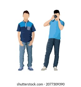 Group of people working professions on a white background - Vector illustration