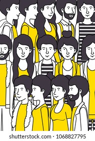 group of people with yellow clothes
