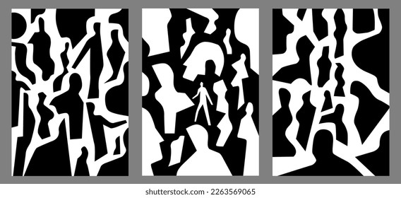 group of people,psychology problems - abstract vector illustration 