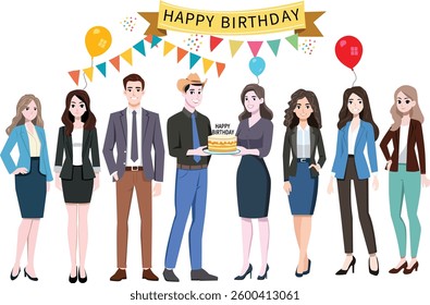 A group of peoples character design in flat style 