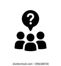 Group Of Person Asking Question Icon. Vector Illustration