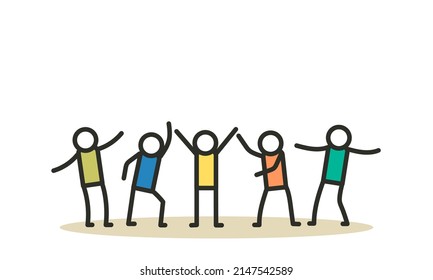 Group person friend together boy and girl vector illustration. Happy team friendship character diverse cartoon isolated. Social hug concept unity teenager relationship banner event. Bond partner