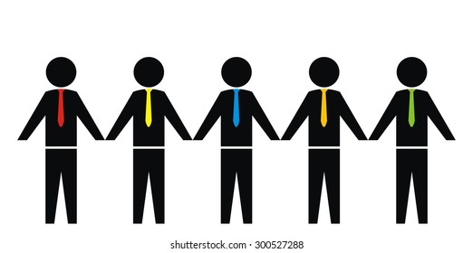 group of person with ties, vector icon