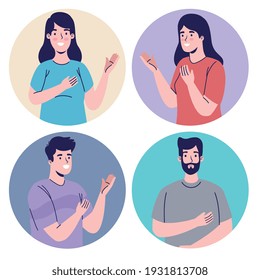 group of persons avatars characters
