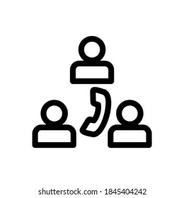 icono de teléfono de grupo o logotipo símbolo de signo aislado ilustración vectorial - iconos vectoriales de estilo negro de alta calidad
