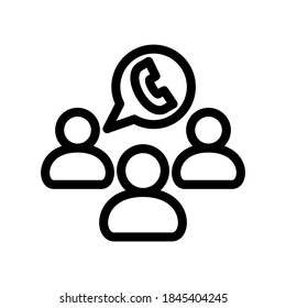 icono de teléfono de grupo o logotipo símbolo de signo aislado ilustración vectorial - iconos vectoriales de estilo negro de alta calidad
