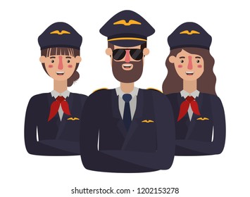 group of pilots avatar character