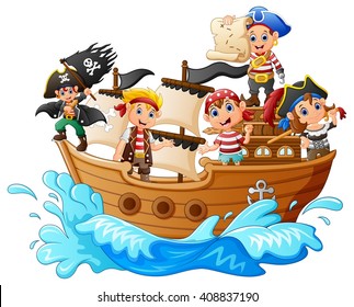 group of pirate on the ship