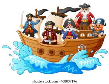group of pirate on the ship