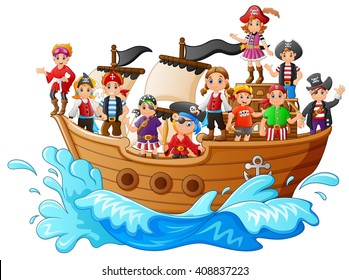 group of pirate on the ship