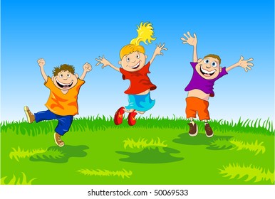 Group of playing children