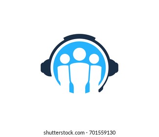 Group Podcast Icon Logo Design Element
