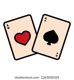 Group of poker cards Casino icon Vector