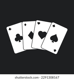 Group of poker cards Casino icon Vector