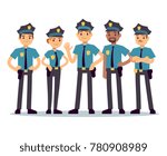 Group of police officers. Woman and man cops vector characters. Police cop and officer security in uniform illustration