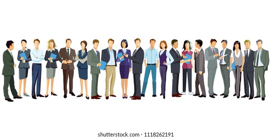 Group Portrait Women Men Stock Vector (Royalty Free) 1118262191 ...